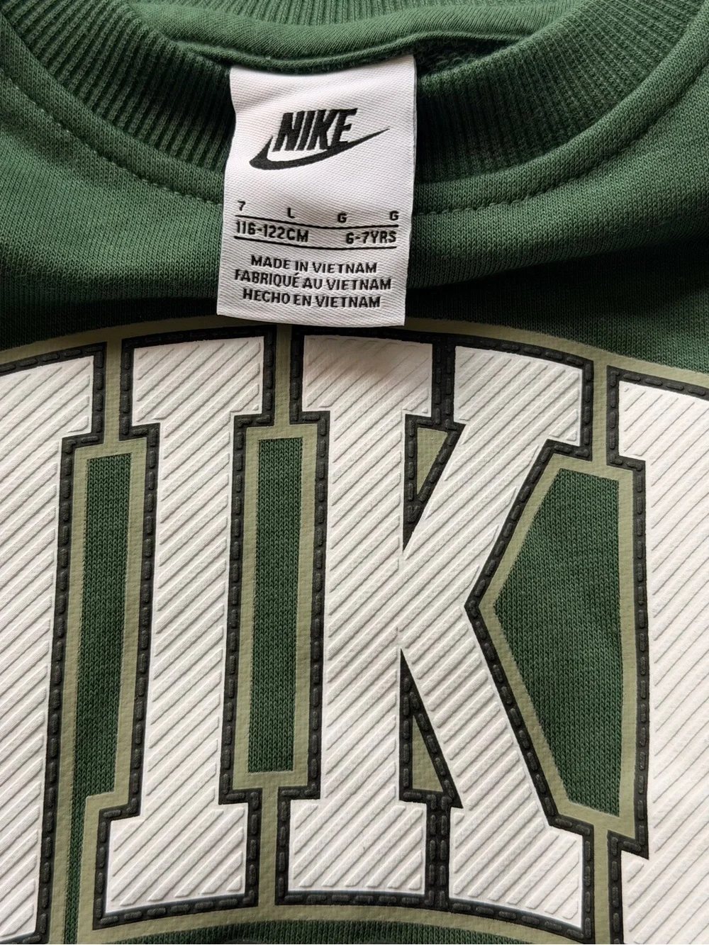 Nike Green Crewneck Sweatshirt with White Collegiate Logo